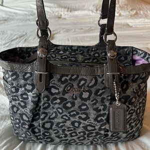 Coach Madison Ocelot Leopard Print Glam Tote